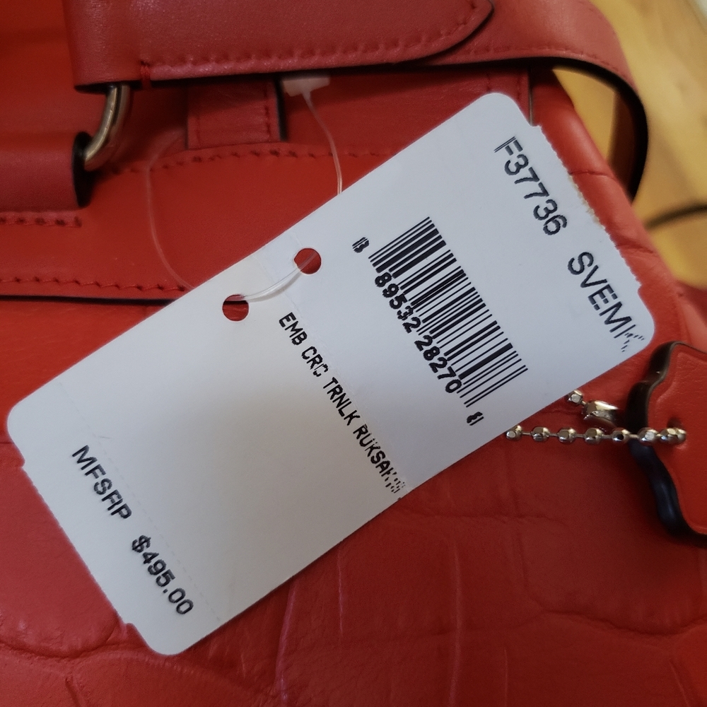 Authentic Coach Mock Croc backpack - Picture 10 of 11